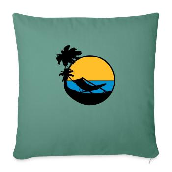 palmen sun silhouette lounge chair chaise de plage url - Housse de coussin décorative 45 x 45 cm - vert sapin - Devant