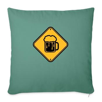 bière signe note prudence prudence danger alcool - Housse de coussin décorative 45 x 45 cm - vert sapin - Devant