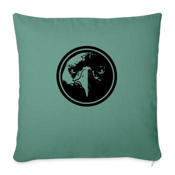 Eagle Eagle head button - Sofa pillowcase 17,3'' x 17,3'' (45 x 45 cm) - cypress green - Front