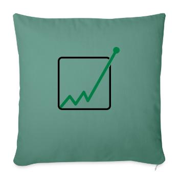 profit through the ceiling line ascending arrow ch - Sofa pillowcase 17,3'' x 17,3'' (45 x 45 cm) - cypress green - Front