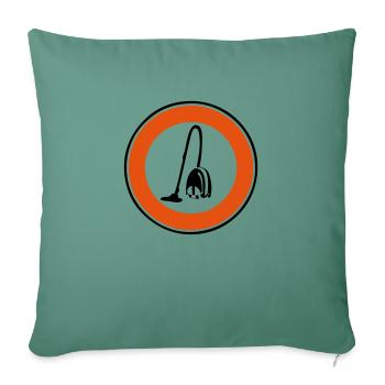 vacuum cleaner forbidden panel - Sofa pillowcase 17,3'' x 17,3'' (45 x 45 cm) - cypress green - Front