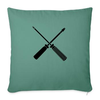 2 tournevis croix outils de fente mécanique - Housse de coussin décorative 45 x 45 cm - vert sapin - Devant