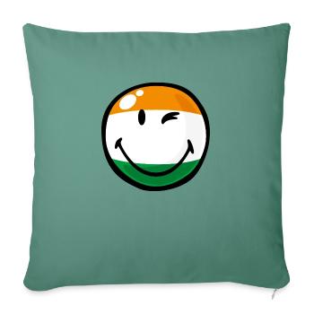 Smiley India - Sofa pillowcase 17,3'' x 17,3'' (45 x 45 cm) - cypress green - Front