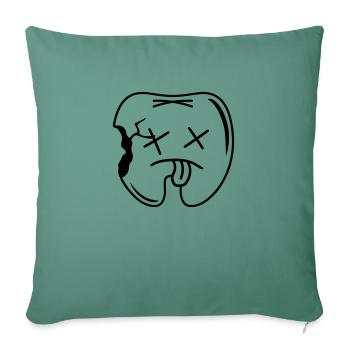 comic caries hole in the tooth - Sofa pillowcase 17,3'' x 17,3'' (45 x 45 cm) - cypress green - Front