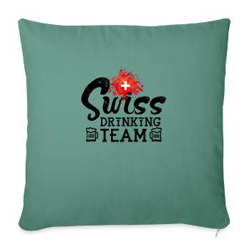 swiss drinking team - Sofakissenbezug 45 x 45 cm - Tanngrün - Vorne