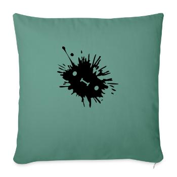 Ink stain with face - Sofa pillowcase 17,3'' x 17,3'' (45 x 45 cm) - cypress green - Front