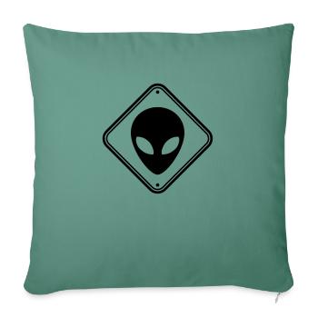 Warning alien notice - Sofa pillowcase 17,3'' x 17,3'' (45 x 45 cm) - cypress green - Front