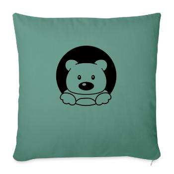 Ours en peluche trou - Housse de coussin décorative 45 x 45 cm - vert sapin - Devant
