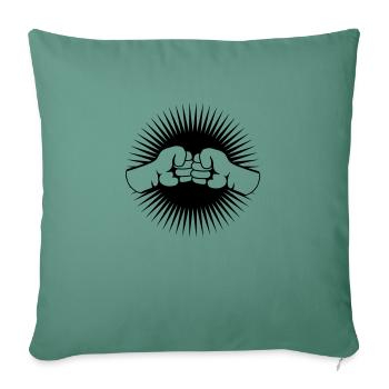 2 Bro Poing serré poings amis équipe salutation - Housse de coussin décorative 45 x 45 cm - vert sapin - Devant