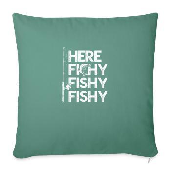 Here fishy fishy fishy - Housse de coussin décorative 45 x 45 cm - vert sapin - Devant