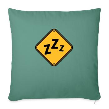 Caution snoring shield - Sofa pillowcase 17,3'' x 17,3'' (45 x 45 cm) - cypress green - Front