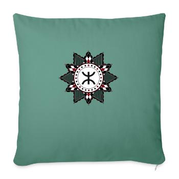 Motif kabyle - Housse de coussin décorative 45 x 45 cm - vert sapin - Devant