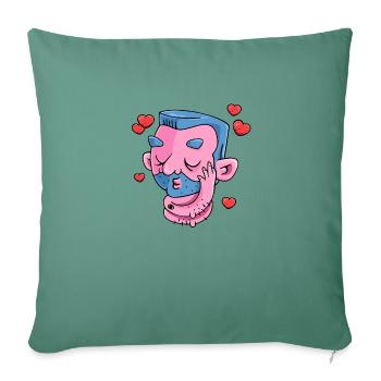 Bearded Macho - Sofa pillowcase 17,3'' x 17,3'' (45 x 45 cm) - cypress green - Front
