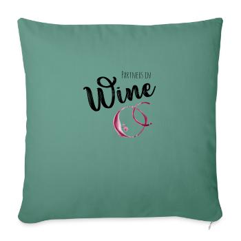 Partners in Wine - Housse de coussin décorative 45 x 45 cm - vert sapin - Devant