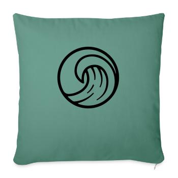 vague mer surf surf surf - Housse de coussin décorative 45 x 45 cm - vert sapin - Devant