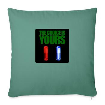 Matrice rouge ou bleu pilule - Housse de coussin décorative 45 x 45 cm - vert sapin - Devant