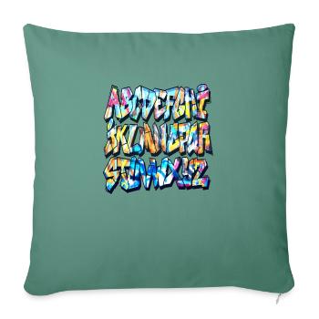 Graffiti alphabet - Sofa pillowcase 17,3'' x 17,3'' (45 x 45 cm) - cypress green - Front