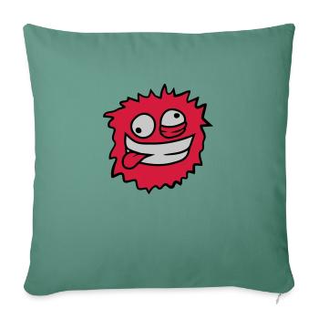 Hairy monster face - Sofa pillowcase 17,3'' x 17,3'' (45 x 45 cm) - cypress green - Front