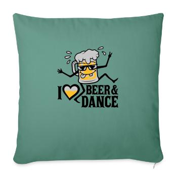 J’adore la bière et la danse - Housse de coussin décorative 45 x 45 cm - vert sapin - Devant