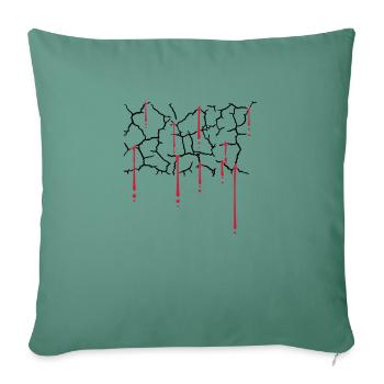 Blood Drops Cracks Pattern - Sofa pillowcase 17,3'' x 17,3'' (45 x 45 cm) - cypress green - Front