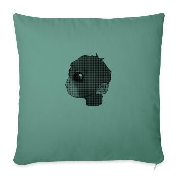 Monkey King b/w - Sofa pillowcase 17,3'' x 17,3'' (45 x 45 cm) - cypress green - Front