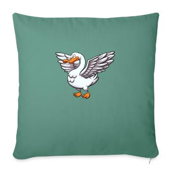 Ailes déployées d’oie - Housse de coussin décorative 45 x 45 cm - vert sapin - Devant