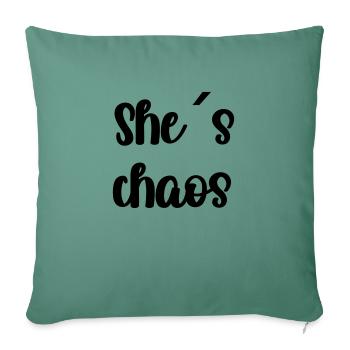 Elle s ́chaos - Housse de coussin décorative 45 x 45 cm - vert sapin - Devant