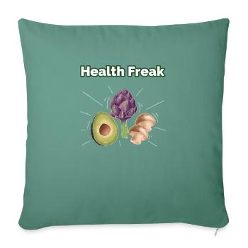 Monstre de santé. Alimentation saine - Housse de coussin décorative 45 x 45 cm - vert sapin - Devant