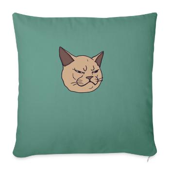 -.- is what the cat does - Sofa pillowcase 17,3'' x 17,3'' (45 x 45 cm) - cypress green - Front