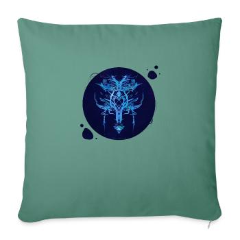 Mystique Collection ~ midnight blue ~ n°1 - Sofa pillowcase 17,3'' x 17,3'' (45 x 45 cm) - cypress green - Front