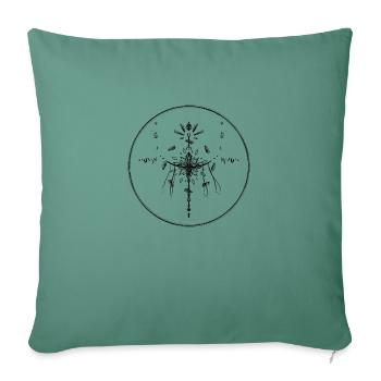Mystic Collection ~ black tatoo ~ n°4 - Sofa pillowcase 17,3'' x 17,3'' (45 x 45 cm) - cypress green - Front