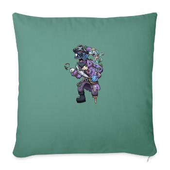 Capitaine Pirate Zombie - Housse de coussin décorative 45 x 45 cm - vert sapin - Devant