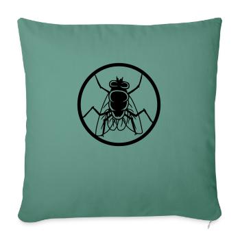 Logo housefly small house fly - Sofa pillowcase 17,3'' x 17,3'' (45 x 45 cm) - cypress green - Front