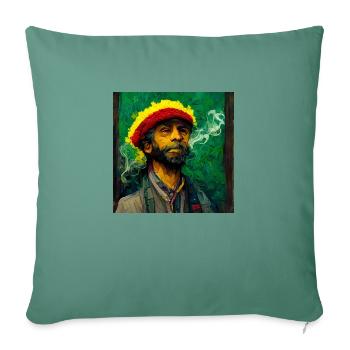 Rastafaria Smoke Weed Peinture - Housse de coussin décorative 45 x 45 cm - vert sapin - Devant