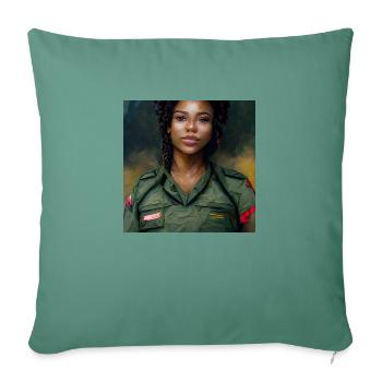 Belle femme noire haïtienne - Housse de coussin décorative 45 x 45 cm - vert sapin - Devant