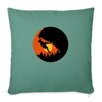 Sun Evening Climbing Silhouette - Sofa pillowcase 17,3'' x 17,3'' (45 x 45 cm) - cypress green - Front
