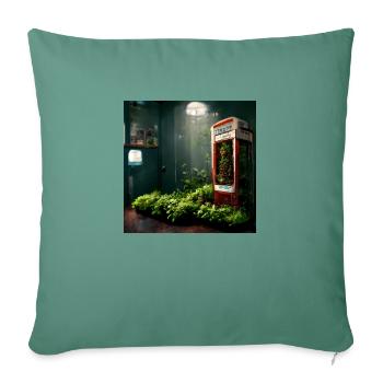 Telephone booth with plants - Sofa pillowcase 17,3'' x 17,3'' (45 x 45 cm) - cypress green - Front
