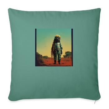 Rasta-astronaut - Sofa pillowcase 17,3'' x 17,3'' (45 x 45 cm) - cypress green - Front
