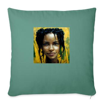 Rasta Astronaut - Sofa pillowcase 17,3'' x 17,3'' (45 x 45 cm) - cypress green - Front