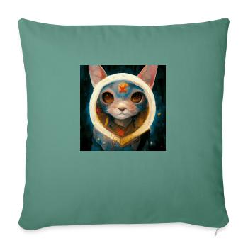 Realistische Katze In Der Weltraummalerei - Sofakissenbezug 45 x 45 cm - Tanngrün - Vorne