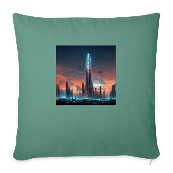 City of the Future - Sofa pillowcase 17,3'' x 17,3'' (45 x 45 cm) - cypress green - Front