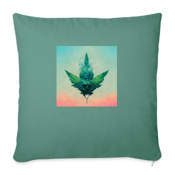 Rêves de cannabis - Housse de coussin décorative 45 x 45 cm - vert sapin - Devant