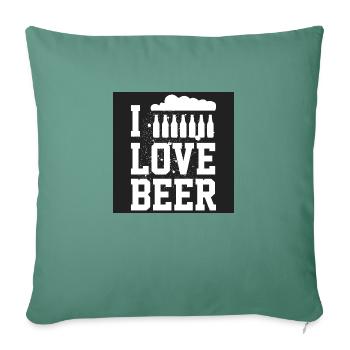 Ich Liebe Bier - Sofakissenbezug 45 x 45 cm - Tanngrün - Vorne