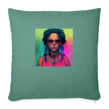 Cyborg Rasta - Sofa pillowcase 17,3'' x 17,3'' (45 x 45 cm) - cypress green - Front