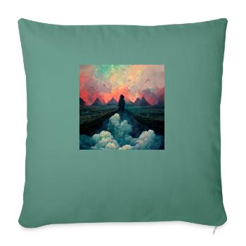 Fantasy Mystère Paysage Peinture - Housse de coussin décorative 45 x 45 cm - vert sapin - Devant