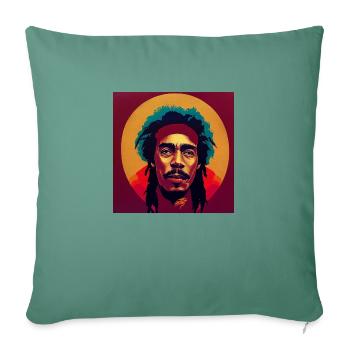 Rastafarian graffiti sketch - Sofa pillowcase 17,3'' x 17,3'' (45 x 45 cm) - cypress green - Front