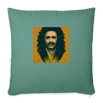 Rastafarian graffiti sketch - Sofa pillowcase 17,3'' x 17,3'' (45 x 45 cm) - cypress green - Front
