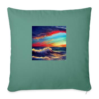 Trippy Ocean - Sofa pillowcase 17,3'' x 17,3'' (45 x 45 cm) - cypress green - Front