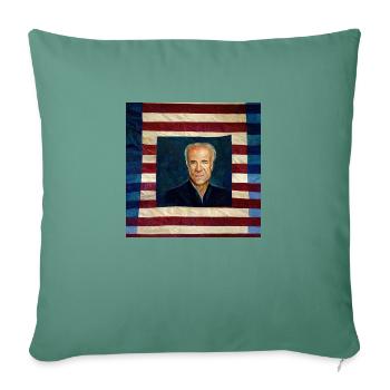Drapeau des États-Unis avec Joe Biden - Housse de coussin décorative 45 x 45 cm - vert sapin - Devant