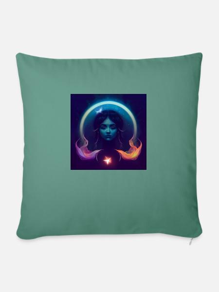 Magical Aquarius - Sofakissenbezug 45 x 45 cm - Tanngrün